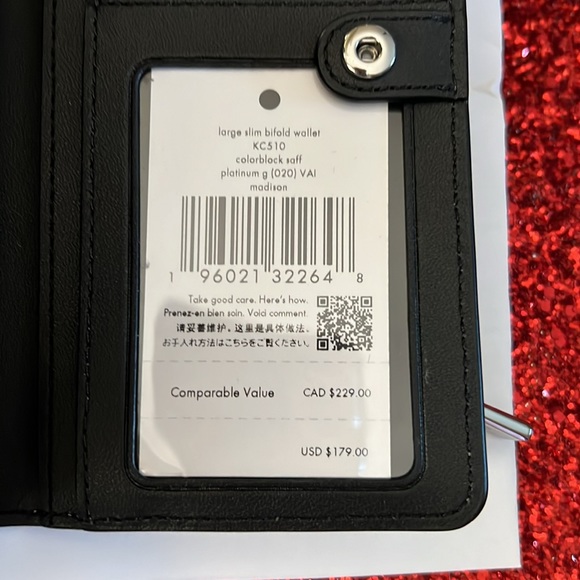 NWT Kate Spade Madison Colorblock Saffiano Leather Large Slim Bifold Wallet - Picture 3 of 5